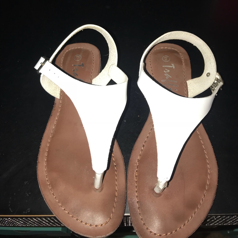white Traffic sandals